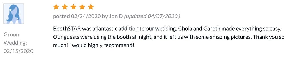 Great Review From The Knot