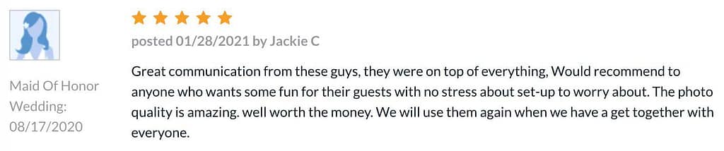 Great Review From The Knot