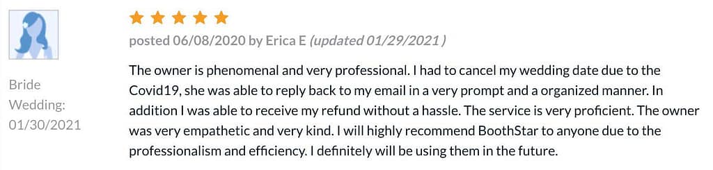 Great Review From The Knot