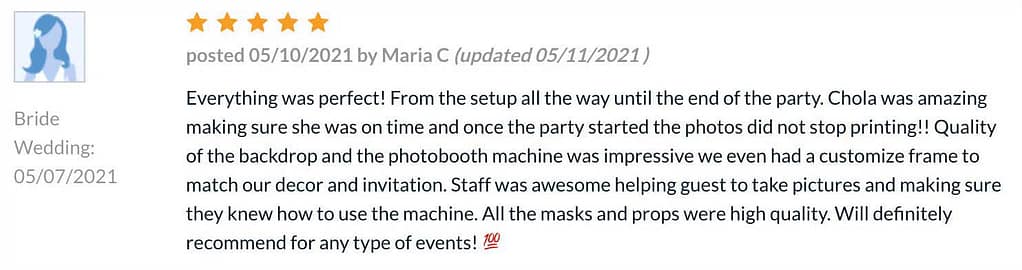 Great Review From The Knot