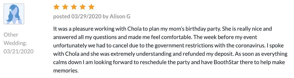 Great Review From The Knot