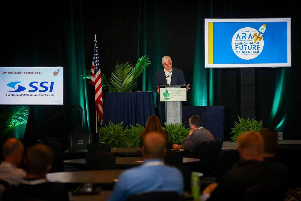 Photos of corporate people on stage