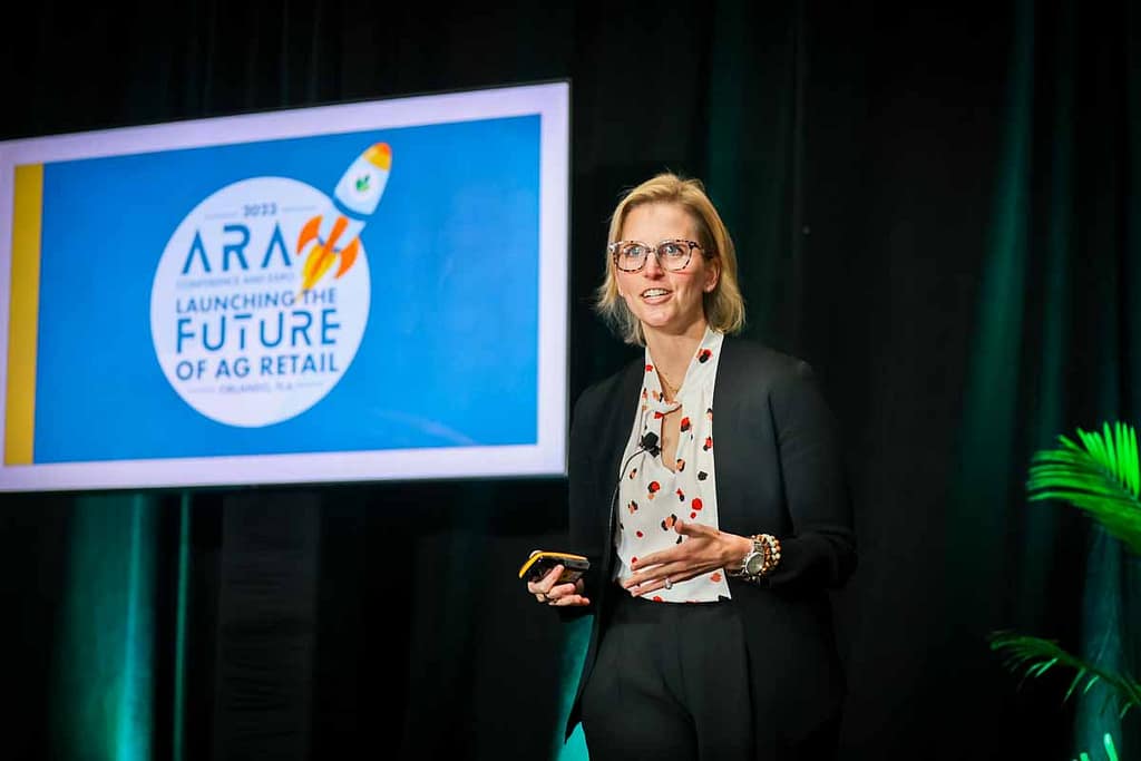 Photos of corporate people on stage