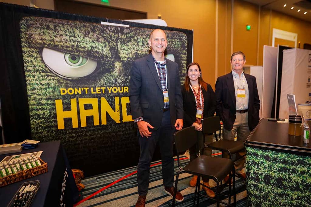 Photos of corporate people on stage