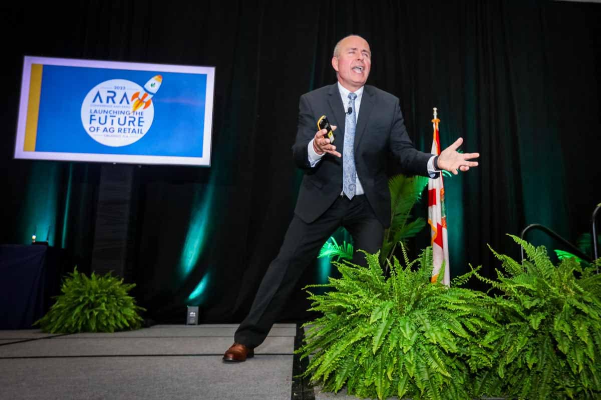 Photos of corporate people on stage